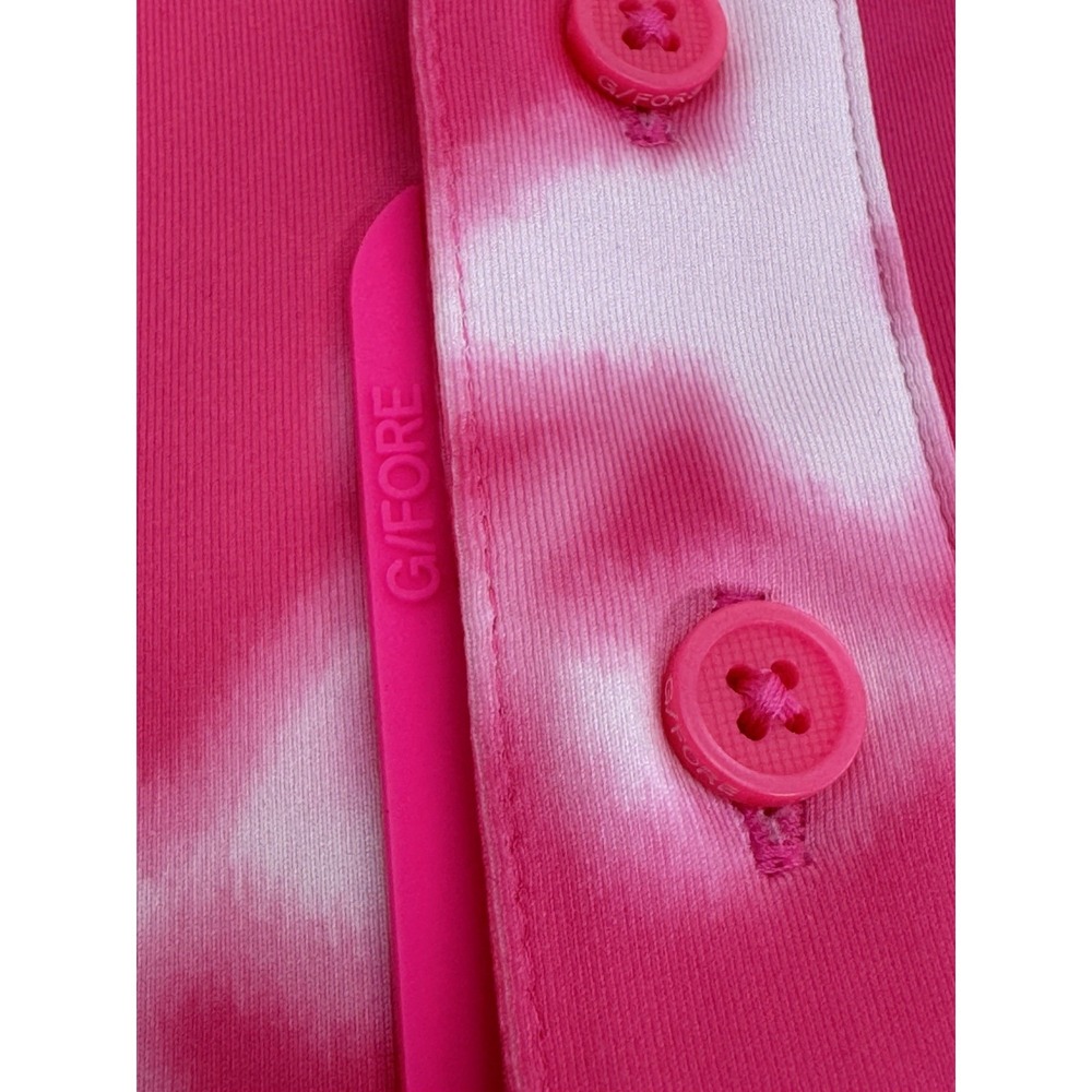 NWT G/Fore BLUR Floral Tech Knockout PINK Performance Golf Polo Shirt LARGE $110 - Picture 4 of 10
